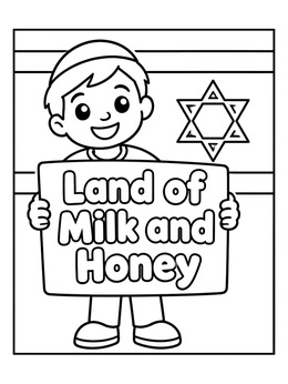Free printable Boy With Israel Sign And Flag coloring page