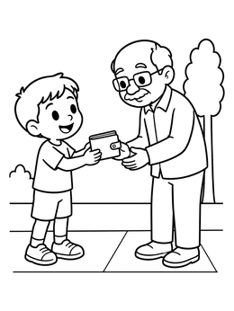 Free printable Boy Returning A Lost Wallet coloring page