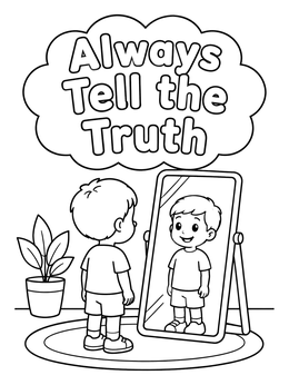 Free printable Boy Looking In The Mirror coloring page
