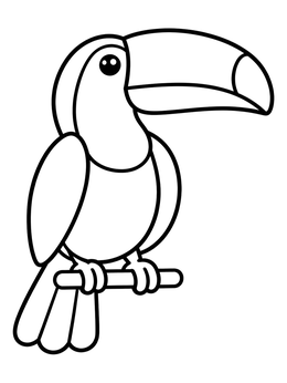 Free printable Cute Toucan On A Perch coloring page