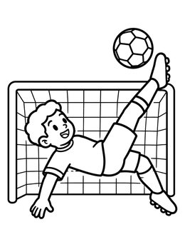 Free printable Soccer Player Bicycle Kick coloring page
