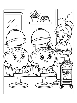 Free printable Bread Buns At The Hair Salon coloring page