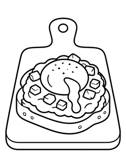 Free printable Avocado Toast On Cutting Board coloring page