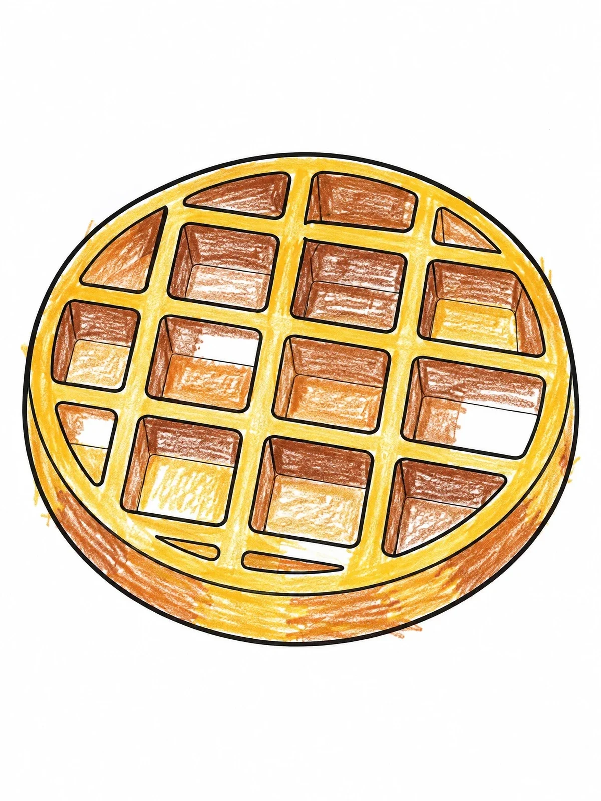 Colored example of the Crisp Round Grid Waffle coloring page