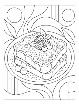 Free printable French Toast With Fresh Berries coloring page