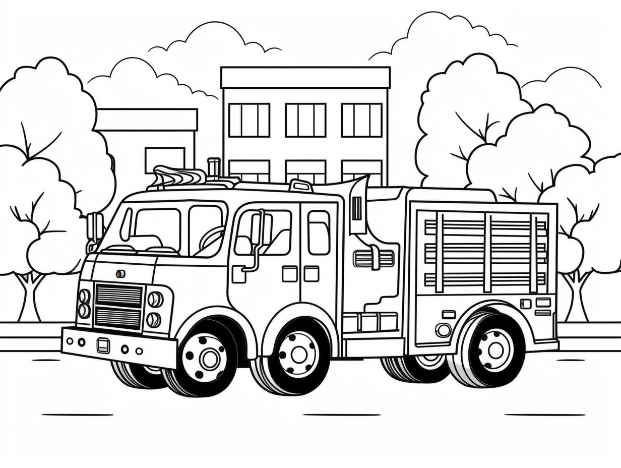 Brilliant Fire Truck Coloring Page - Coloring Page