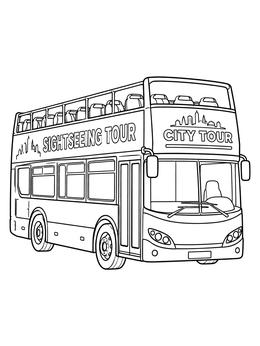 Free printable Double Decker Sightseeing City Tour Bus coloring page