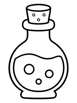 Free printable Bubbling Magic Potion Bottle coloring page