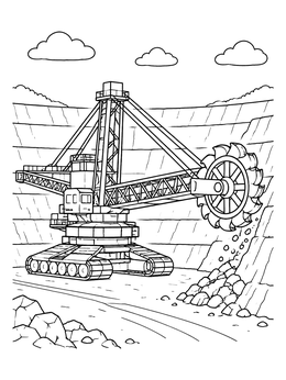 Free printable Bucket Wheel Excavator In Mine coloring page