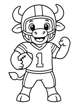 Free printable Cute Buffalo Football Player Mascot coloring page