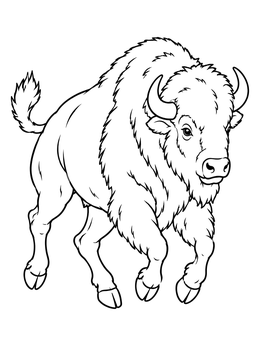 Free printable Galloping American Bison coloring page