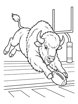 Free printable Buffalo Scoring A Football Touchdown coloring page
