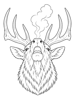 Free printable Bugling Bull Elk Portrait coloring page