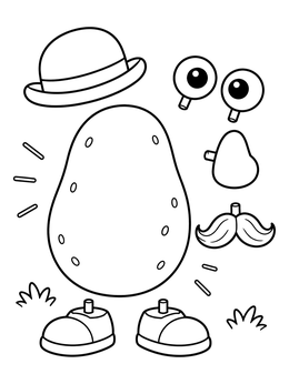 Free printable Build Your Own Potato Character coloring page
