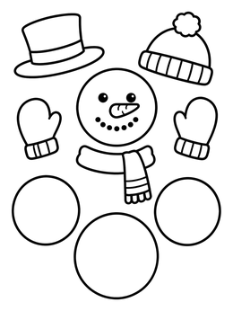 Free printable Build Your Own Snowman Cutout coloring page