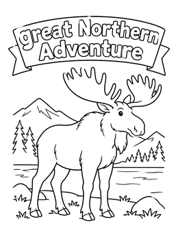 Free printable Bull Moose In Alaska Wilderness coloring page
