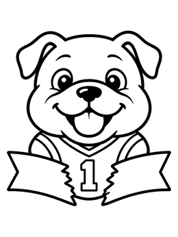 Free printable Bulldog Mascot Football Banner coloring page
