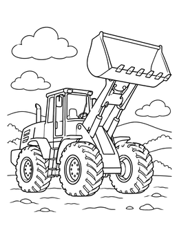 Free printable Heavy Front Loader With Raised Bucket coloring page