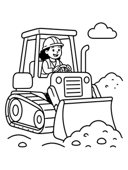 Free printable Bulldozer Operator At Work coloring page