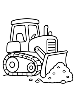 Free printable Bulldozer Pushing A Pile Of Dirt coloring page