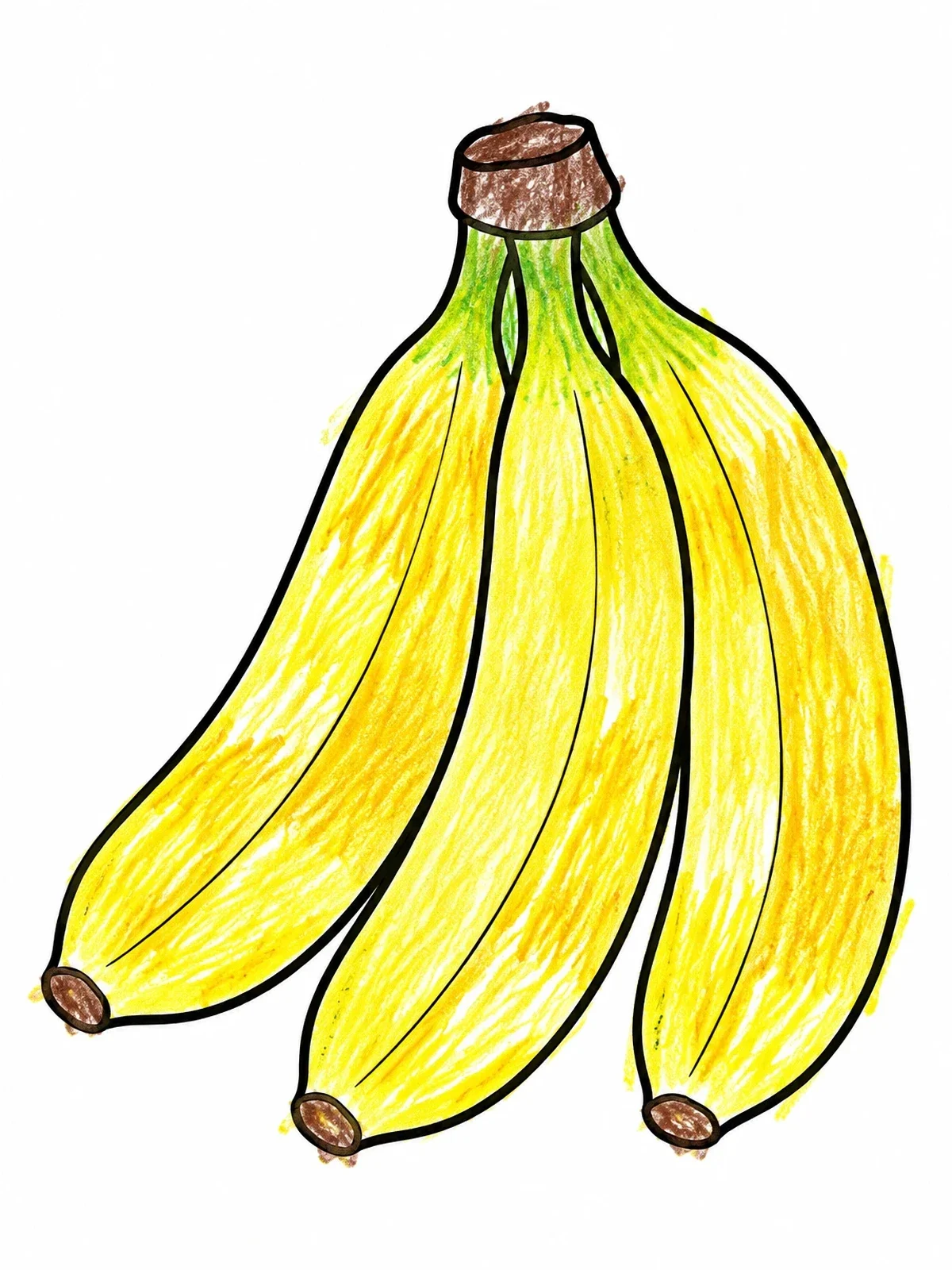 Colored example of the Bunch Of Three Bananas coloring page