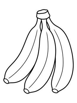 A simple bunch of three bananas on this clean banana coloring page.