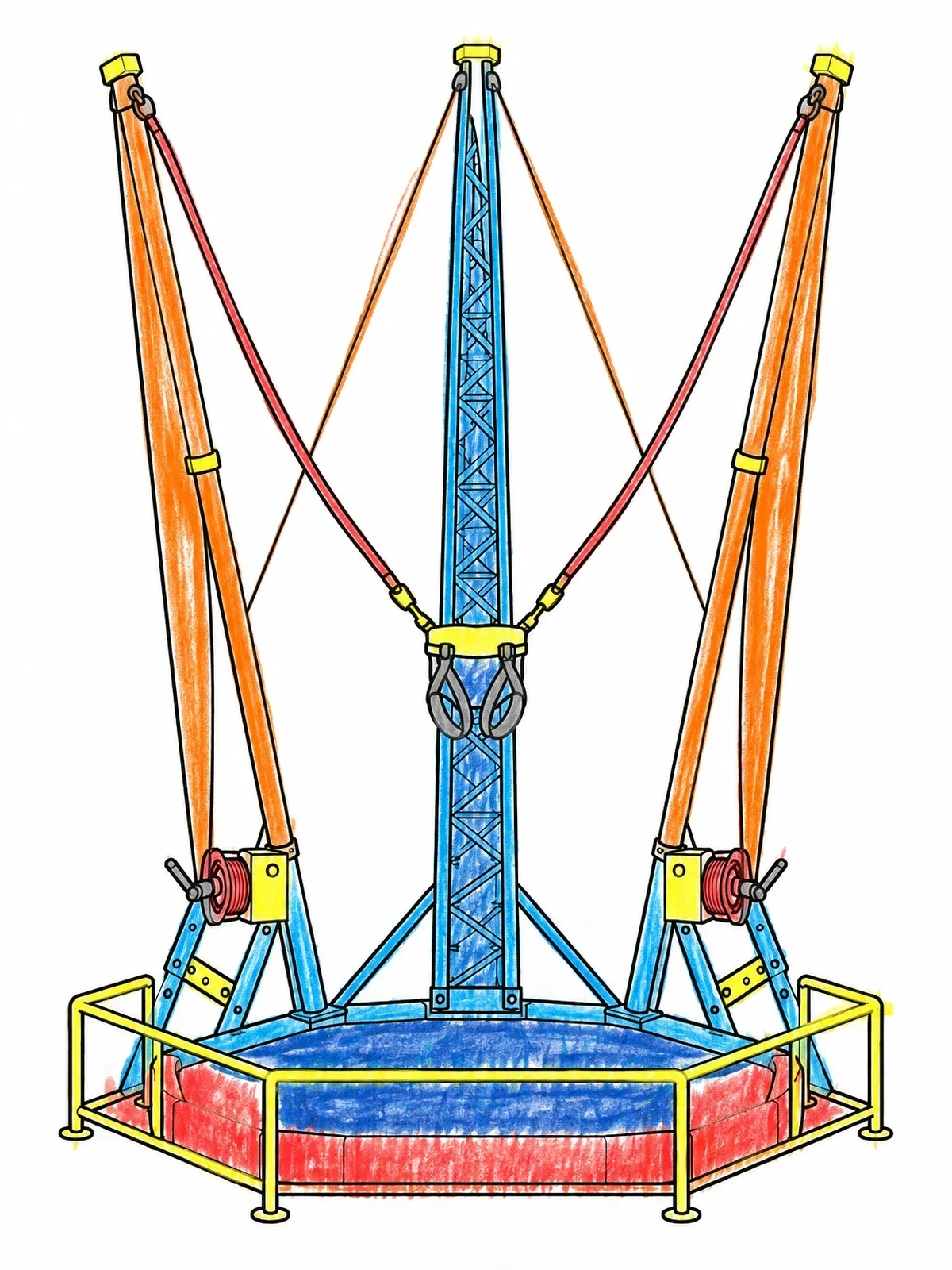 Colored example of the Eurobungy Trampoline Rig coloring page
