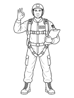 Free printable Jump Master Instructor With Clipboard coloring page