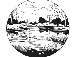 Swamp Wonderland Coloring - Coloring Page