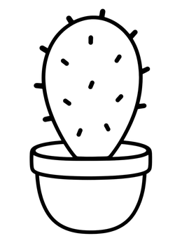 Free printable Simple Prickly Pear In Pot coloring page