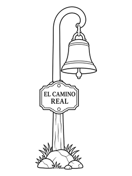 Free printable El Camino Real Mission Bell Marker coloring page
