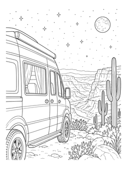 Free printable Camper Van By Desert Canyon coloring page