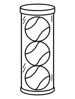 Free printable Can Of Three Tennis Balls coloring page