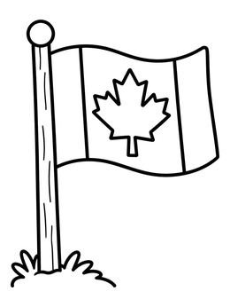 Free printable Canadian Flag On A Pole coloring page