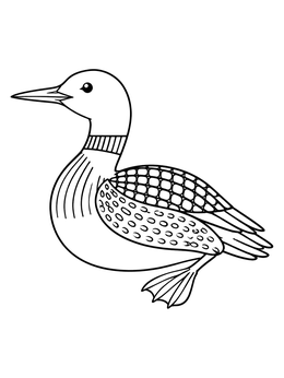 Free printable Cute Canadian Common Loon coloring page
