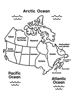 Free printable Map Of Canada With Provinces coloring page