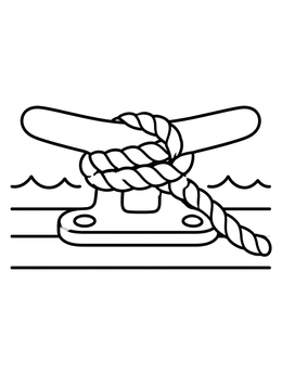 Free printable Dock Cleat With Mooring Rope coloring page