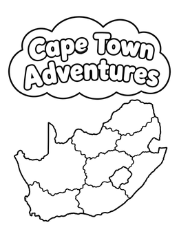Free printable Cape Town Adventures South Africa Map coloring page