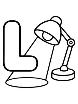 Free printable Capital Letter L And Desk Lamp coloring page