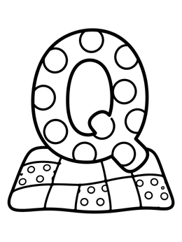 Free printable Capital Letter Q On A Quilt coloring page