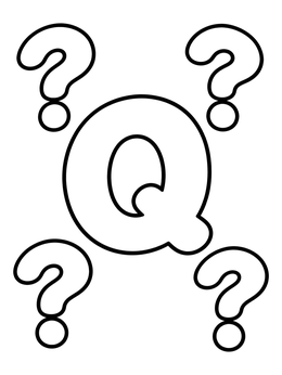 Free printable Capital Letter Q With Question Marks coloring page