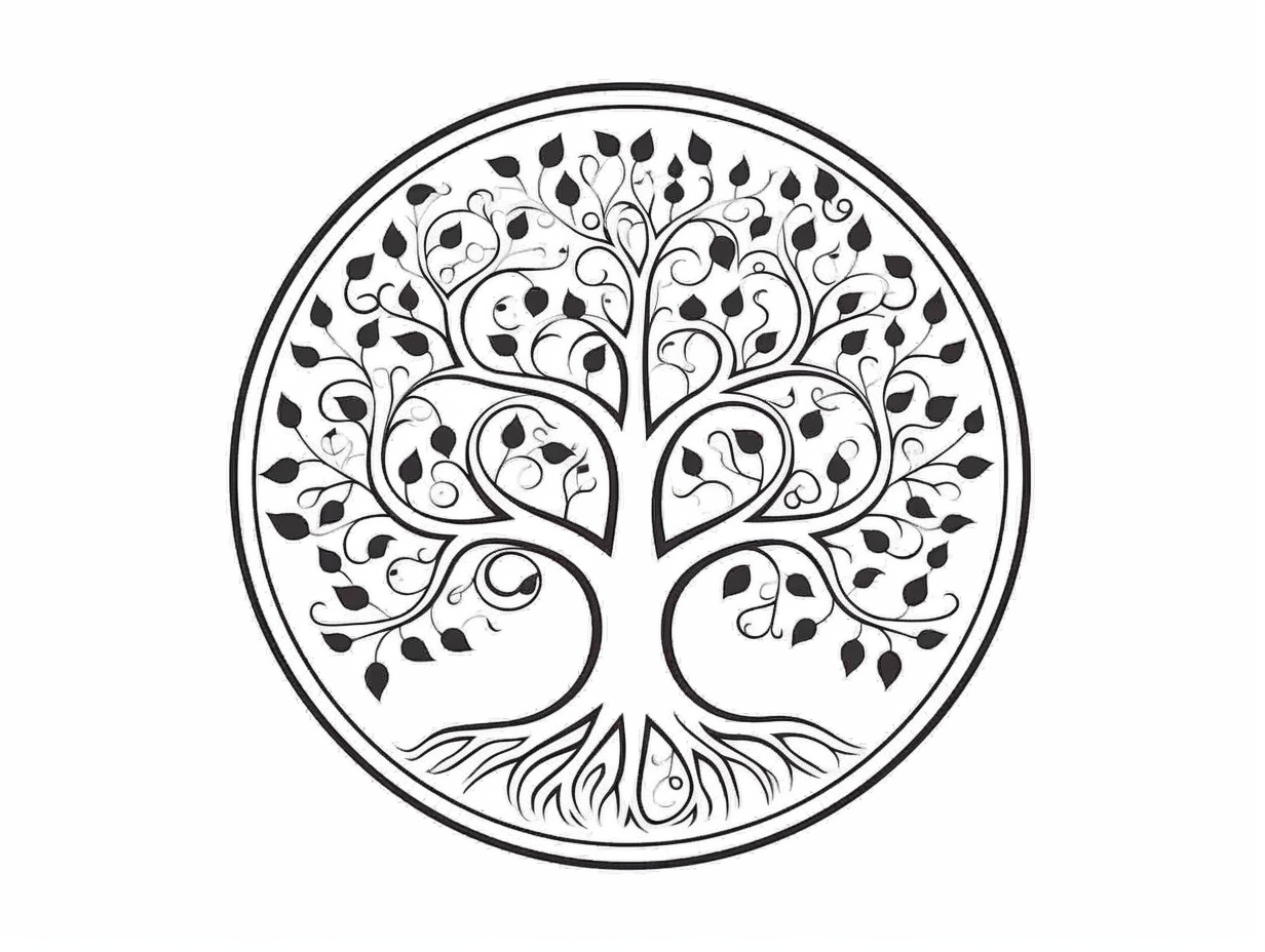 Captivating Tree Illustration - Coloring Page