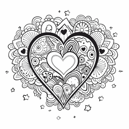Free printable Captivating Valentine Heart Designs coloring page