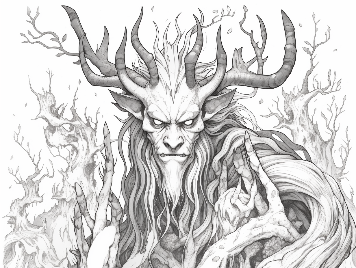 Captivating Wendigo Coloring For Adults - Coloring Page