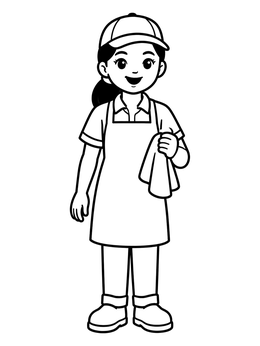 Free printable Friendly Car Wash Attendant With Towel coloring page