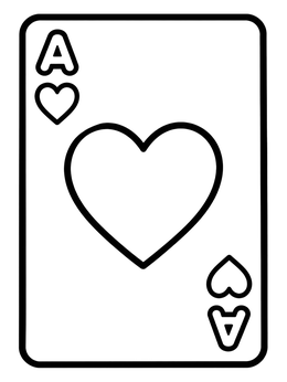 Free printable Ace Of Hearts Playing Card coloring page