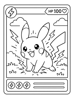 Free printable Electric Monster Trading Card coloring page