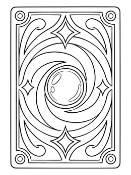 Free printable Mystic Orb Card Back Design coloring page