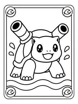 Free printable Water Turtle Trading Card coloring page