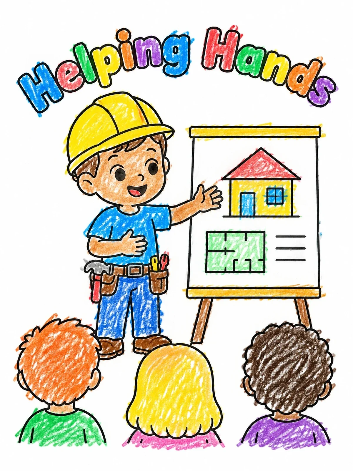 Colored example of the Little Builder School Presentation coloring page
